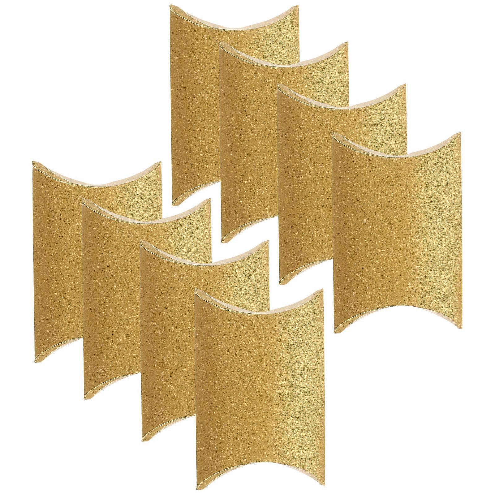 Golden Pillow Shape Paper Candy Boxes for Party 20Pcs Decorative Packaging