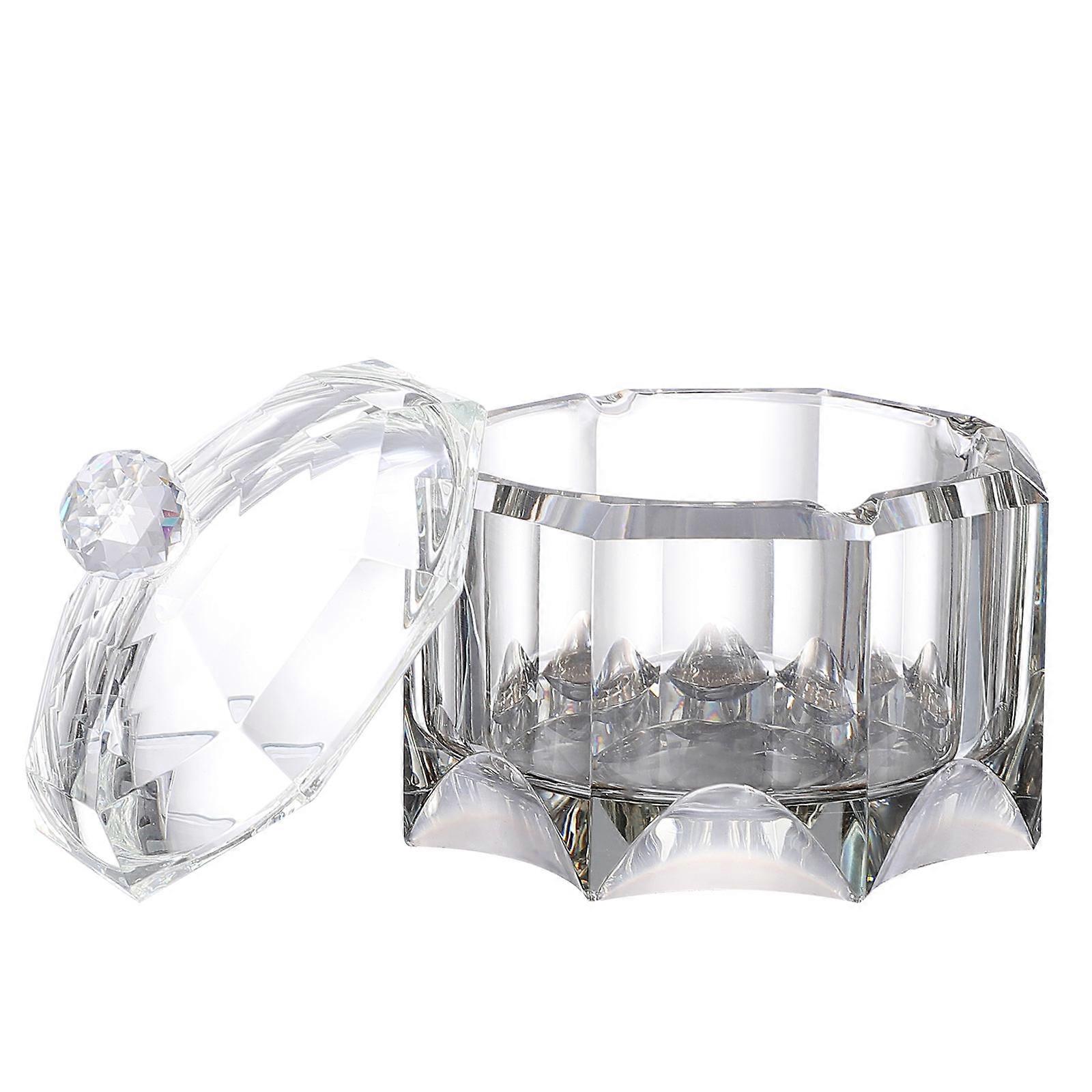 Crystal Ashtray with Lid for Storage Creative Butt Container