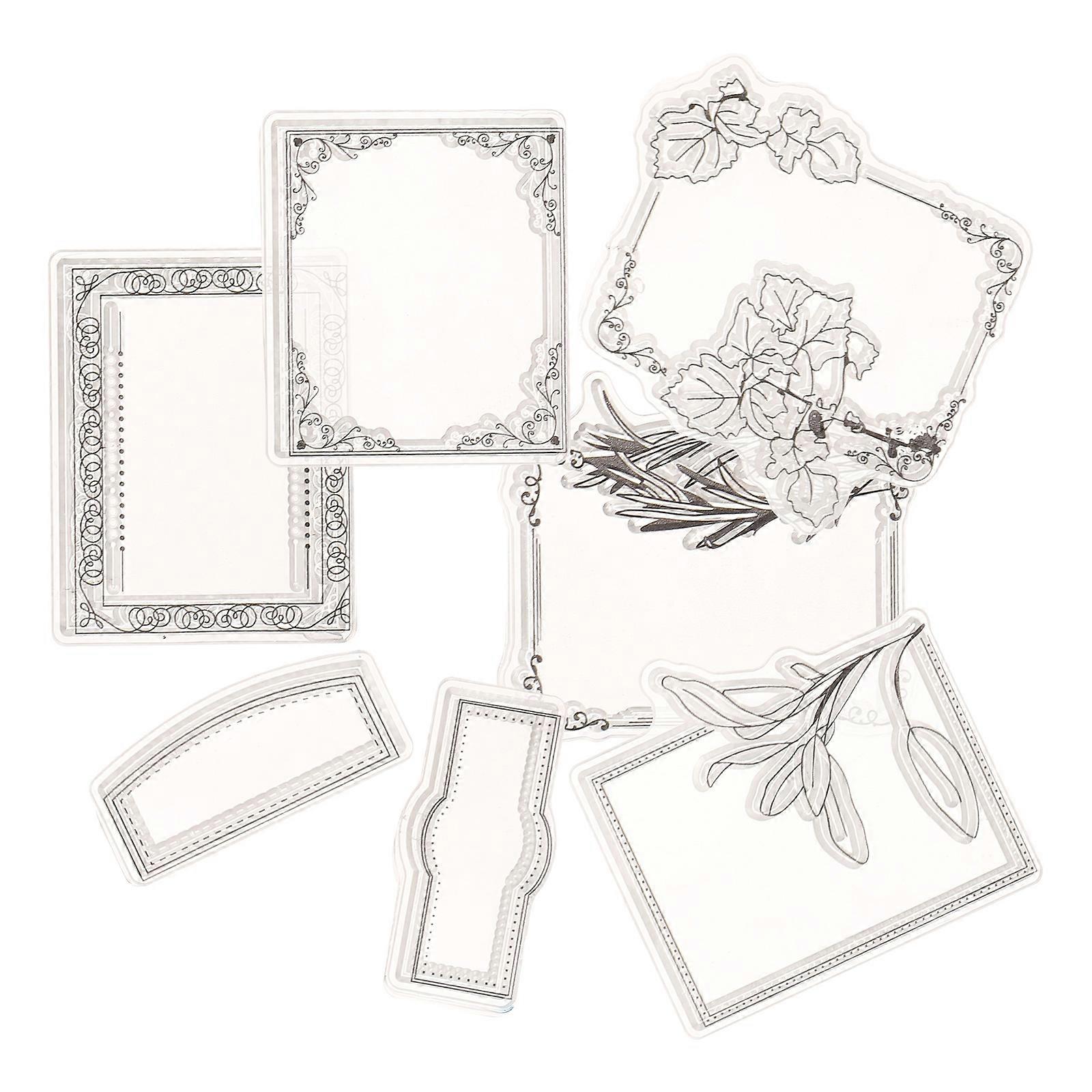Clear Floral Frame Stamp Rubber Stamp for Crafting 1 Sheet Use