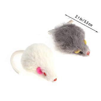 5 Stück falsche Mäuse Spielzeug Interaktives Mini Lustiges Plüschmaus Spielzeug Entzückendes Spielzeug für Haustier Katzen Kätzchen (zufällige Farbe)