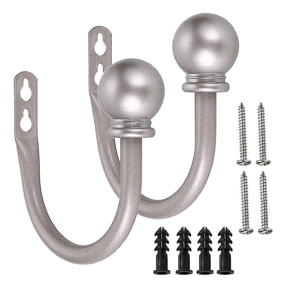 Round Finials Curtain Holdbacks Decorative Curtain Hooks Wall Mounted Ball Finials Hooks For Drapery