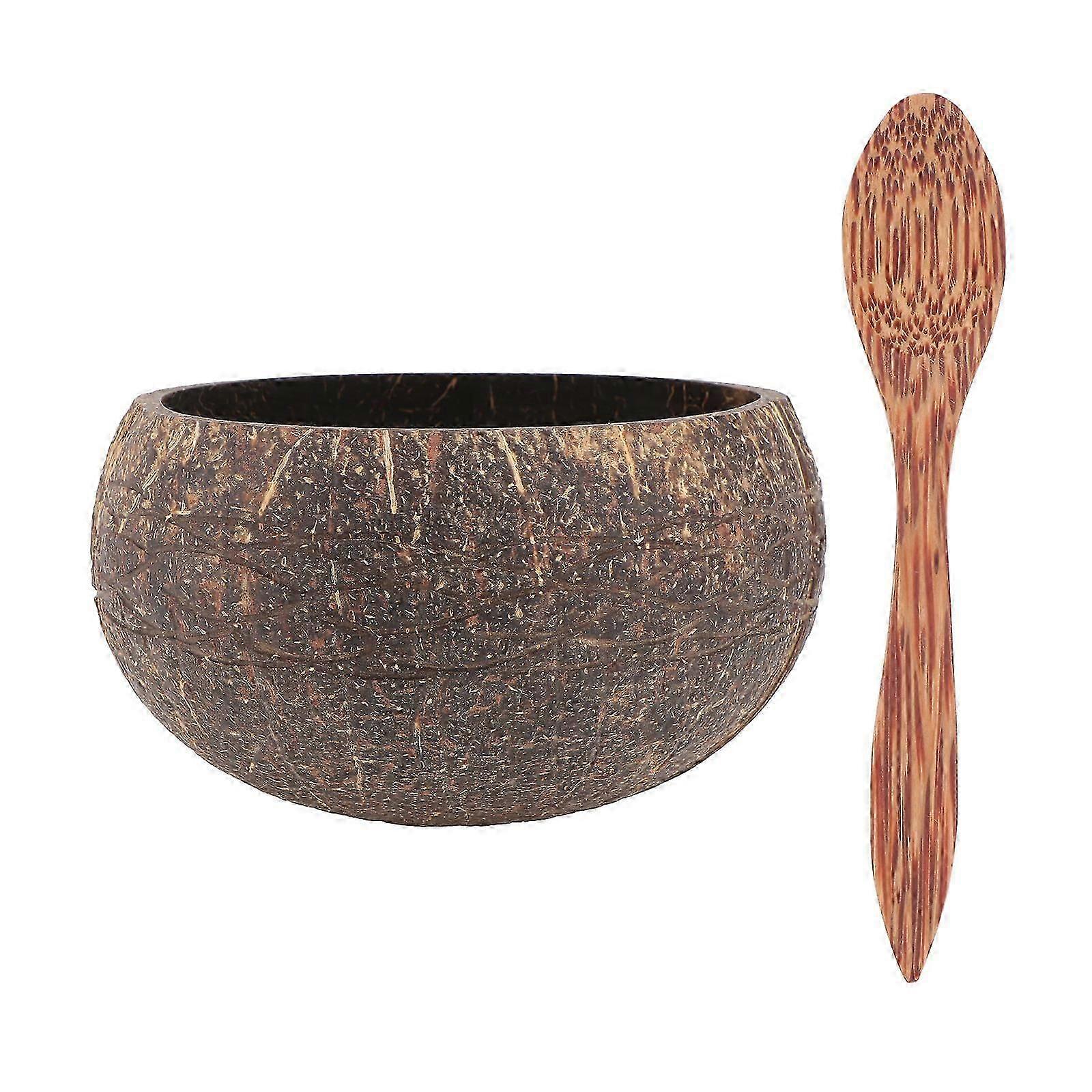 Coconut Shell Bowl with Spoon Set for Kitchen & Dining