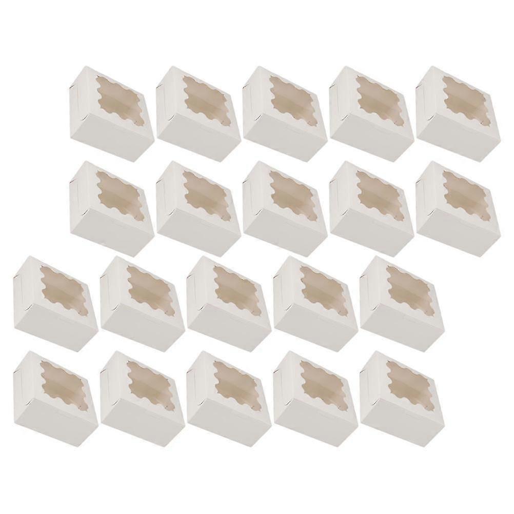 Egg Cake Packaging Boxes for Wrapping 20Pcs Small Pastry Boxes with Window Display