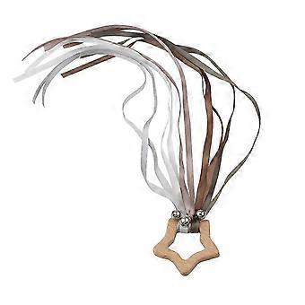 Rainbow Hand Ribbon Kite with Bells Wind Wand Dancing Ribbon Streamer Cloud Wood Sensory Educational Toy 1