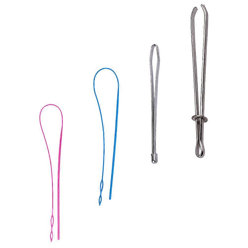 4 Pcs Flexible Plastic Metal Drawstring Threader Drawstring Replacement Tools