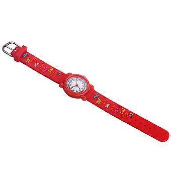 Children Cartoon Watch Quartz Function 1Pcs Lovely Red 3D Waterproof Wristwatch