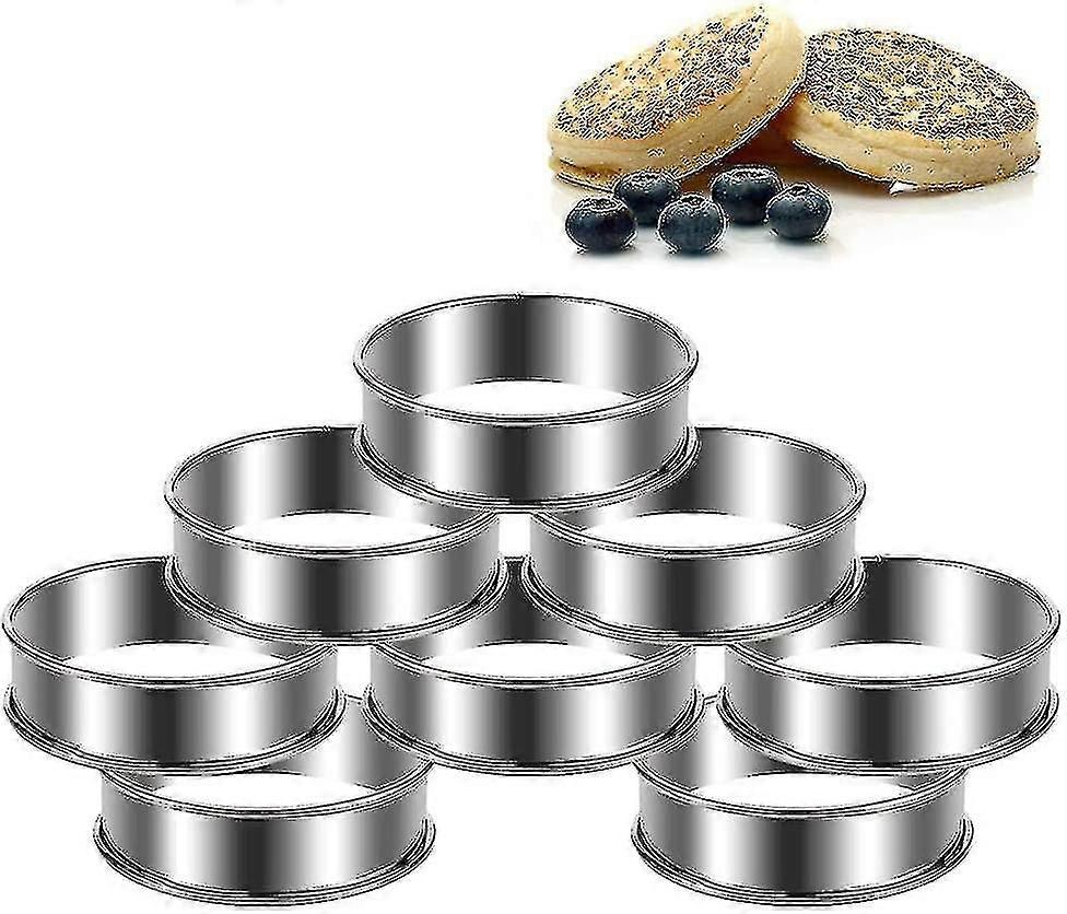 8 stykker kake ring baking ringer kake ring crumpets ringer rundt rustfritt stål