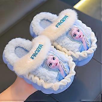 Frozen prinsessenslippers voor meisjes - Winterse warmte met Frozen-figuren, zachte pluche binnenschoenen met antislip PVC-zool [MI]
