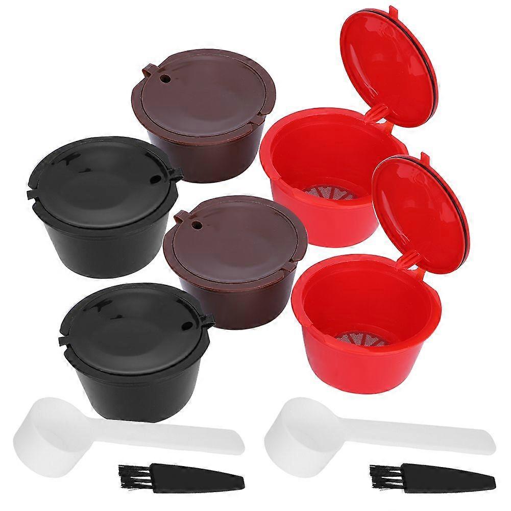 Reusable Refillable Coffee Capsule Filter Cup with Spoon Brush Set Cafe Tools compatible Dolce Gusto