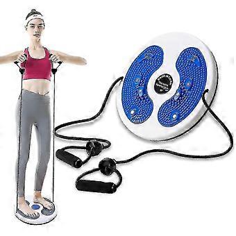 Disco per esercizi di torsione in vita con corda di trazione, tavola di equilibrio oscillante, piastra in PP per esercizi di fianchi e vita per il fitness a casa e in ufficio.