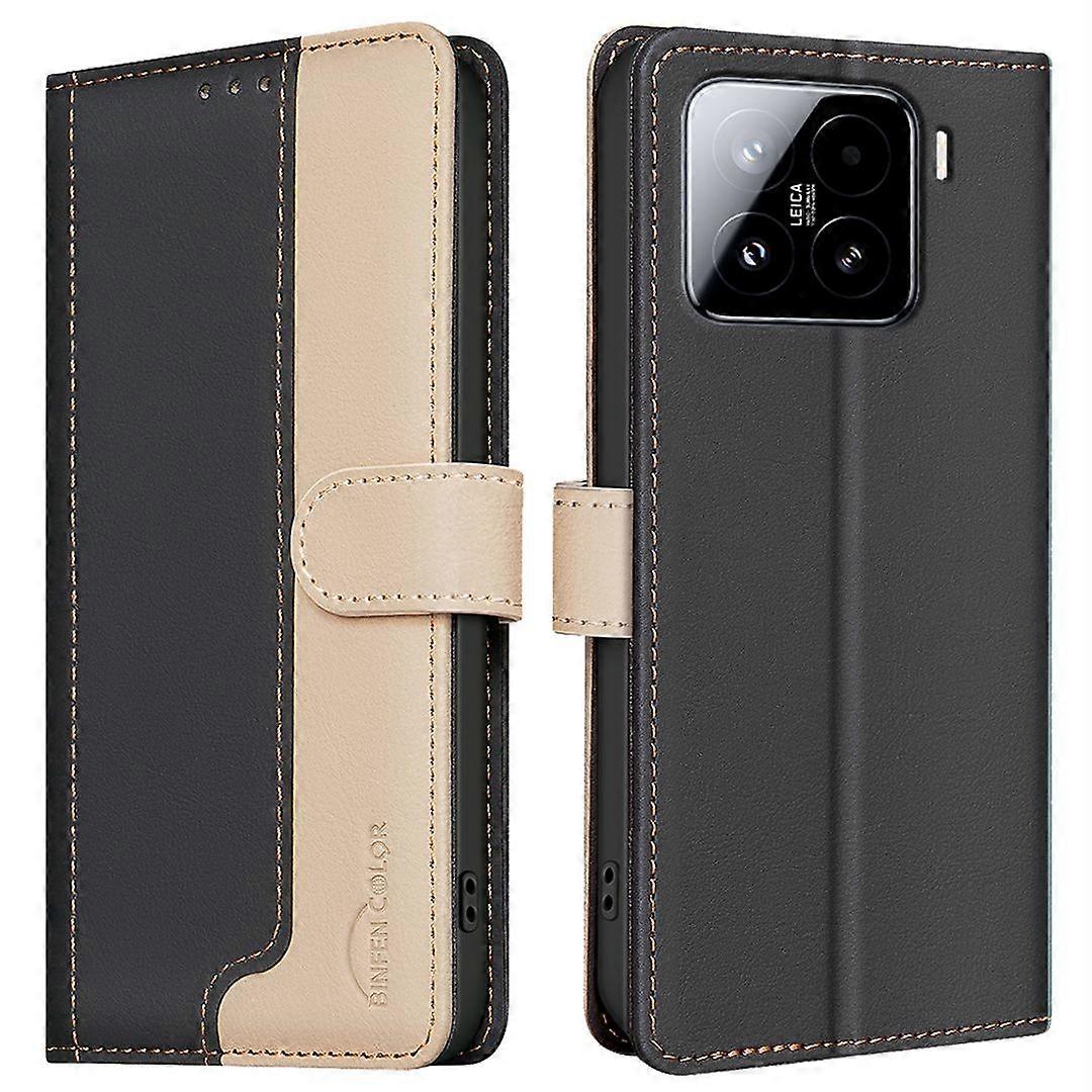 For Xiaomi 15 Leather Case Splicing Color RFID Blocking