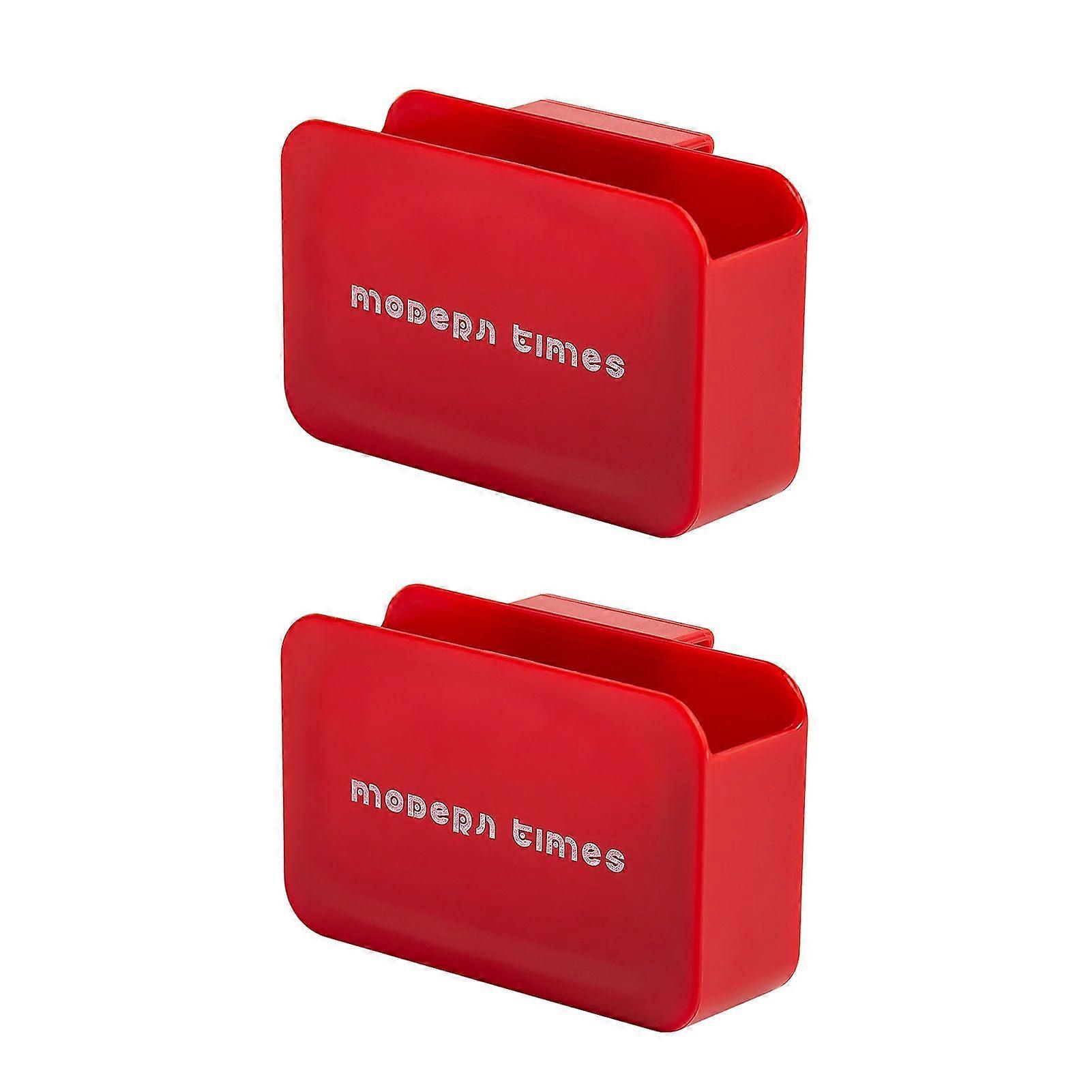2 Pcs Fridge Spice Storage Racks Deep Left/Right Moveable Sturdy Structure Hanging Solid Color Storage Drainage Oblong Shape Fridge Side Door Storage 