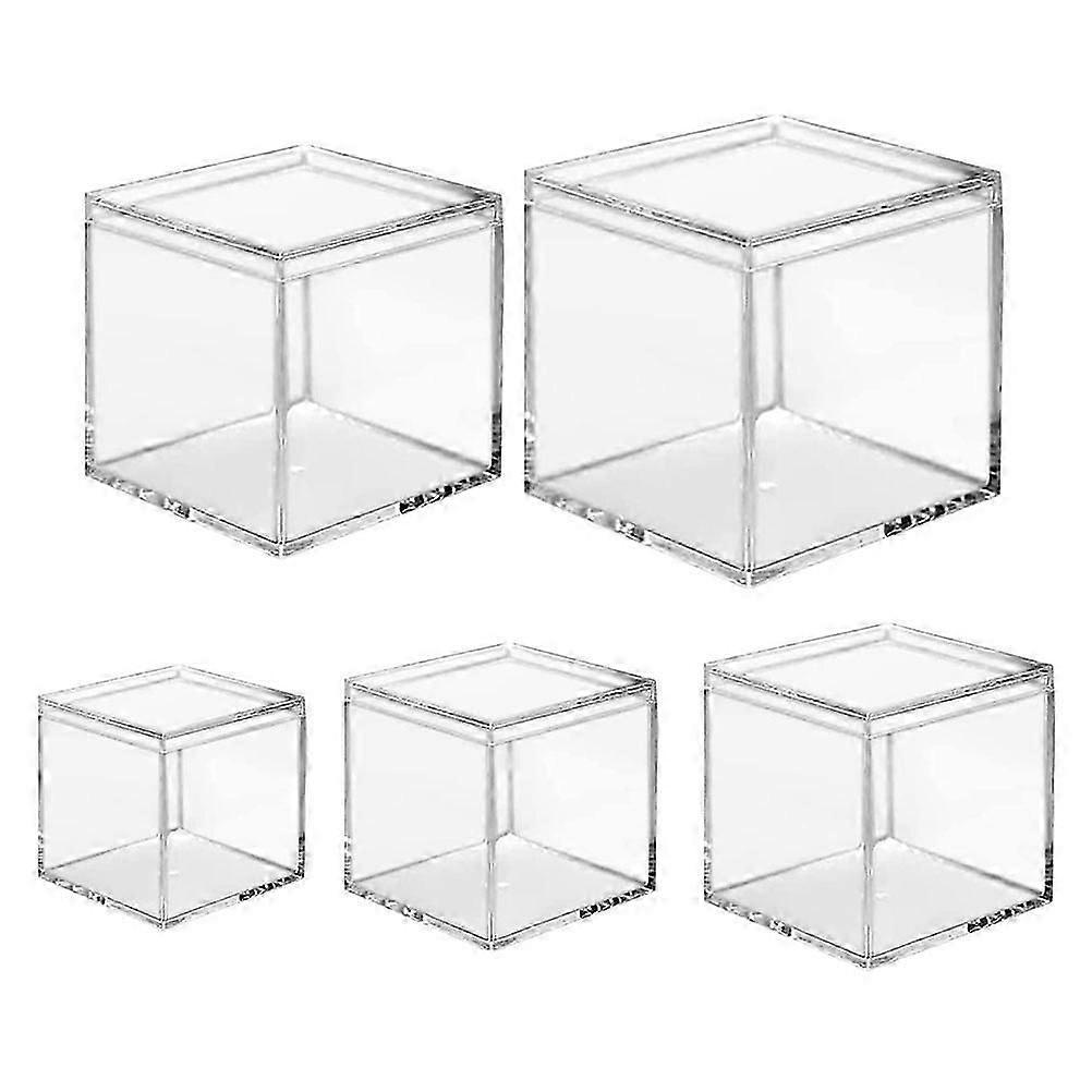 5pcs Acrylic Candy Boxes Sweets Treat Storage Cases Small Items Containers