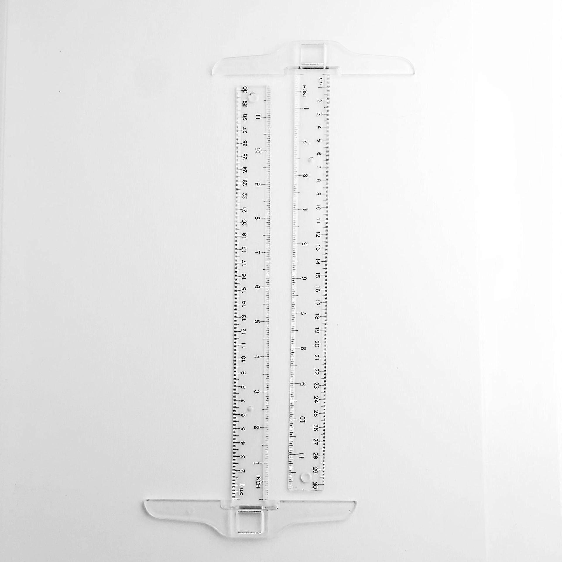 12 Inch/ 30 Cm Junior T-square Plastic Transparent T-ruler For Drafting And General Layout Work(2pcs, Clear Colour)