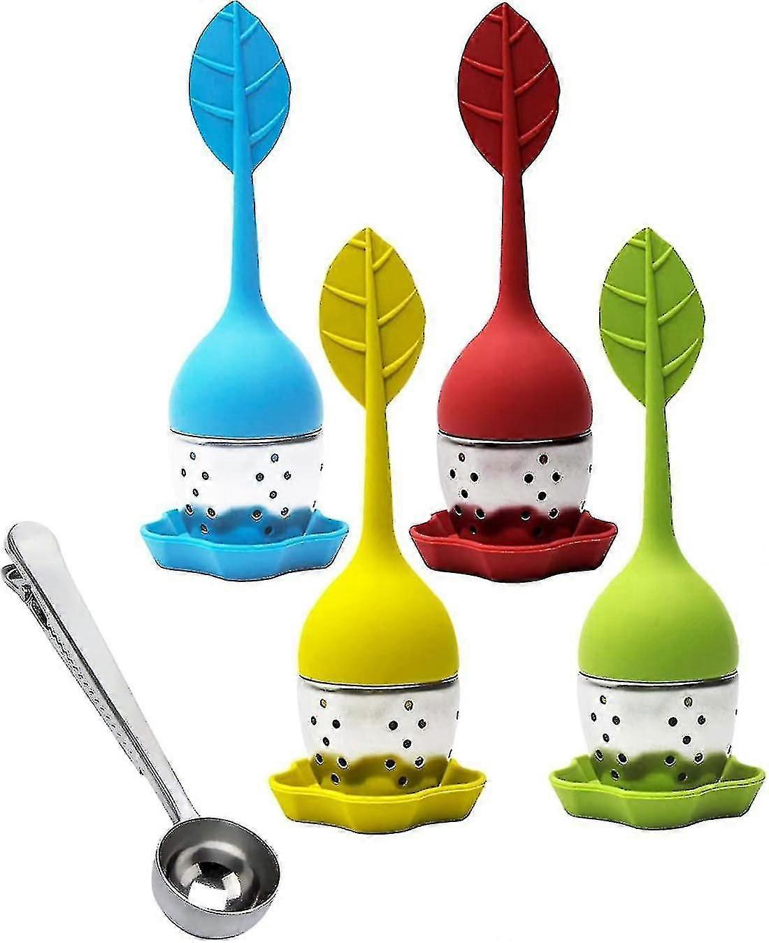 Leaf Shape Tea Infuser Set With Stainless Steel Clip