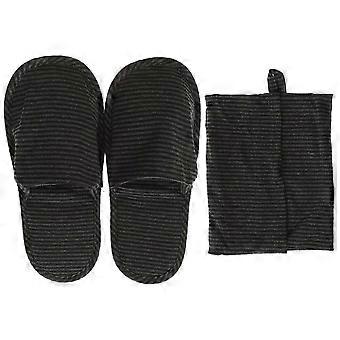 1 Pair of Folding Travel Slippers Portable Slippers Travelling Cotton Slippers