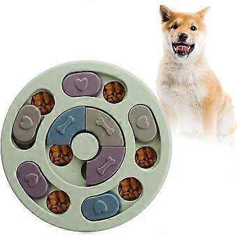Hond puzzel, hondenvoer Dispenser speelgoed, duurzame interactieve hond speelgoed, hond IQ training speelgoed, verbeteren IQ Green Fontainebleau