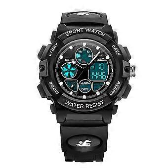 Kid Digital Watch 30M Waterproof LED Calendar Alarm Stopwatch Child Wristwatch for Boy Girl (Black)