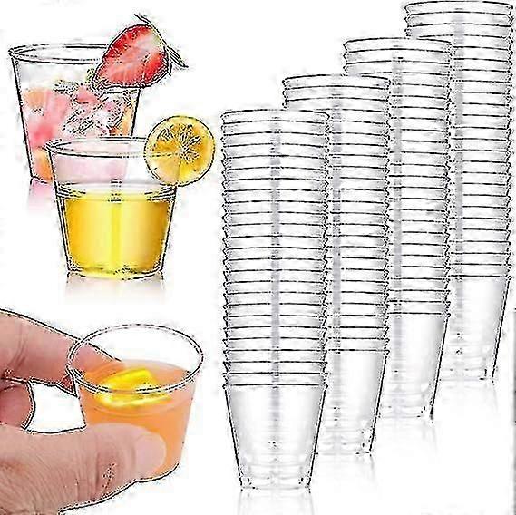 100 Pack 30ml Plastic Shot Cups, Reusable Party Drinking Glasses