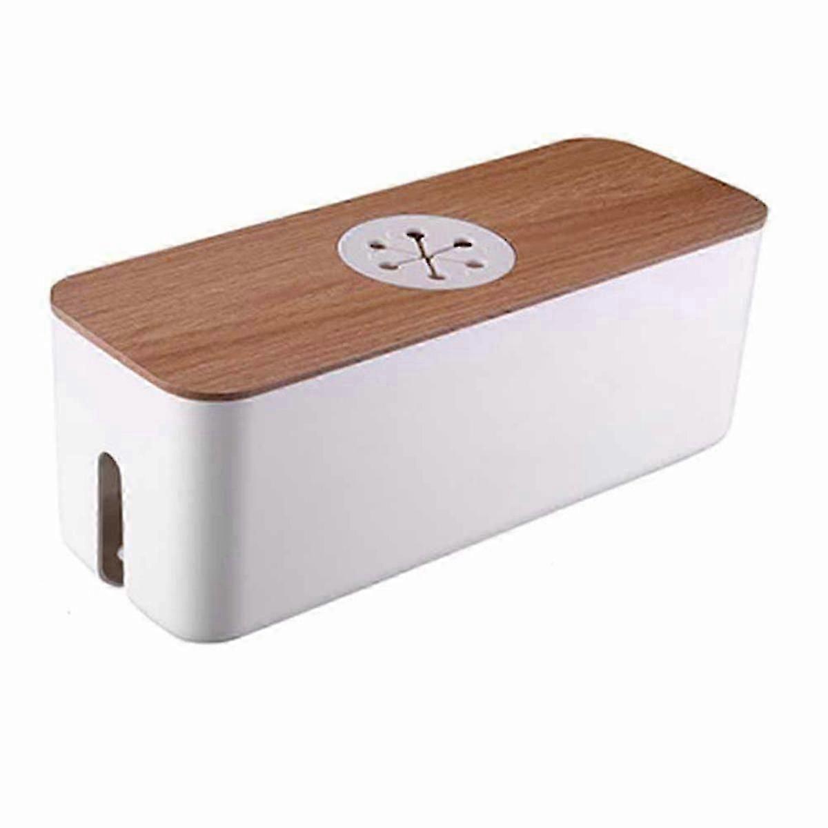 Cable Storage Box Desktop Charging Cable Data Cable Storage Device Plug Socket Cable Management Device White 26-27