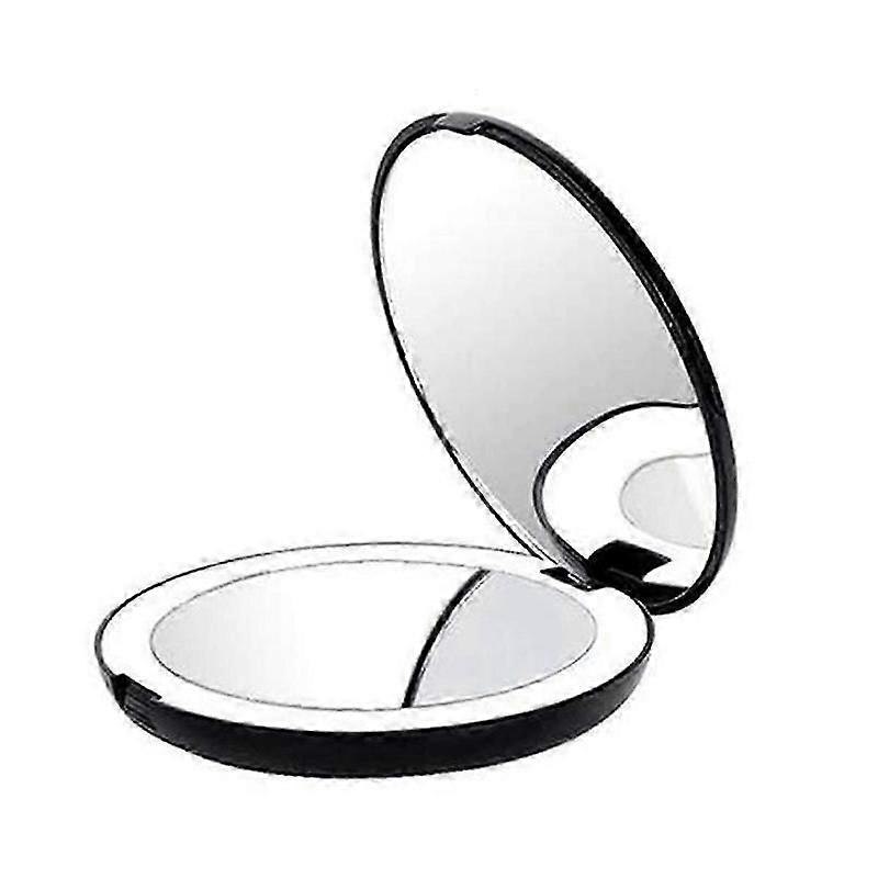 Folding makeup mirror with LED light compact size