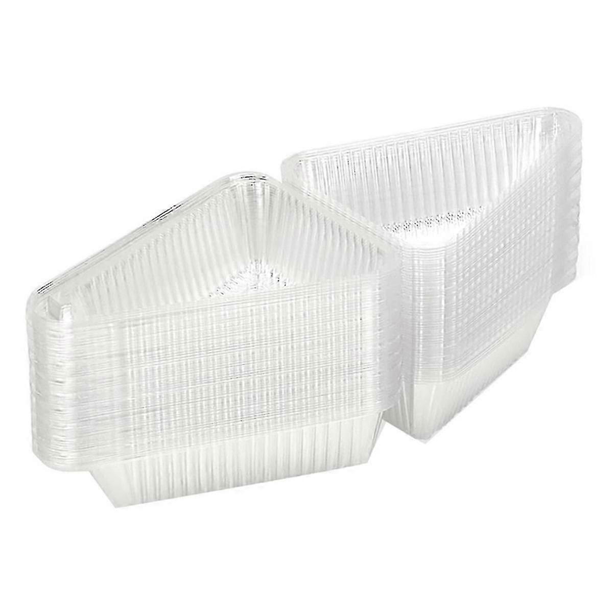 50Pcs Cake Slice Containers with Hinged Lid,Cake Carriers