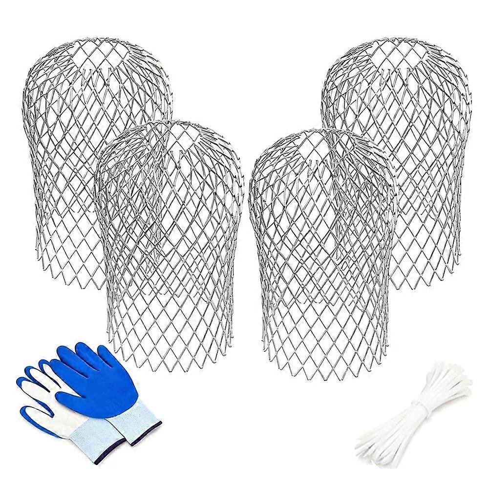 4 Pack Upgrade Gutter Downspout Guards, Heavy Duty Expandable Aluminum Gutter Filter, Leaf Gutter Downspout Screen