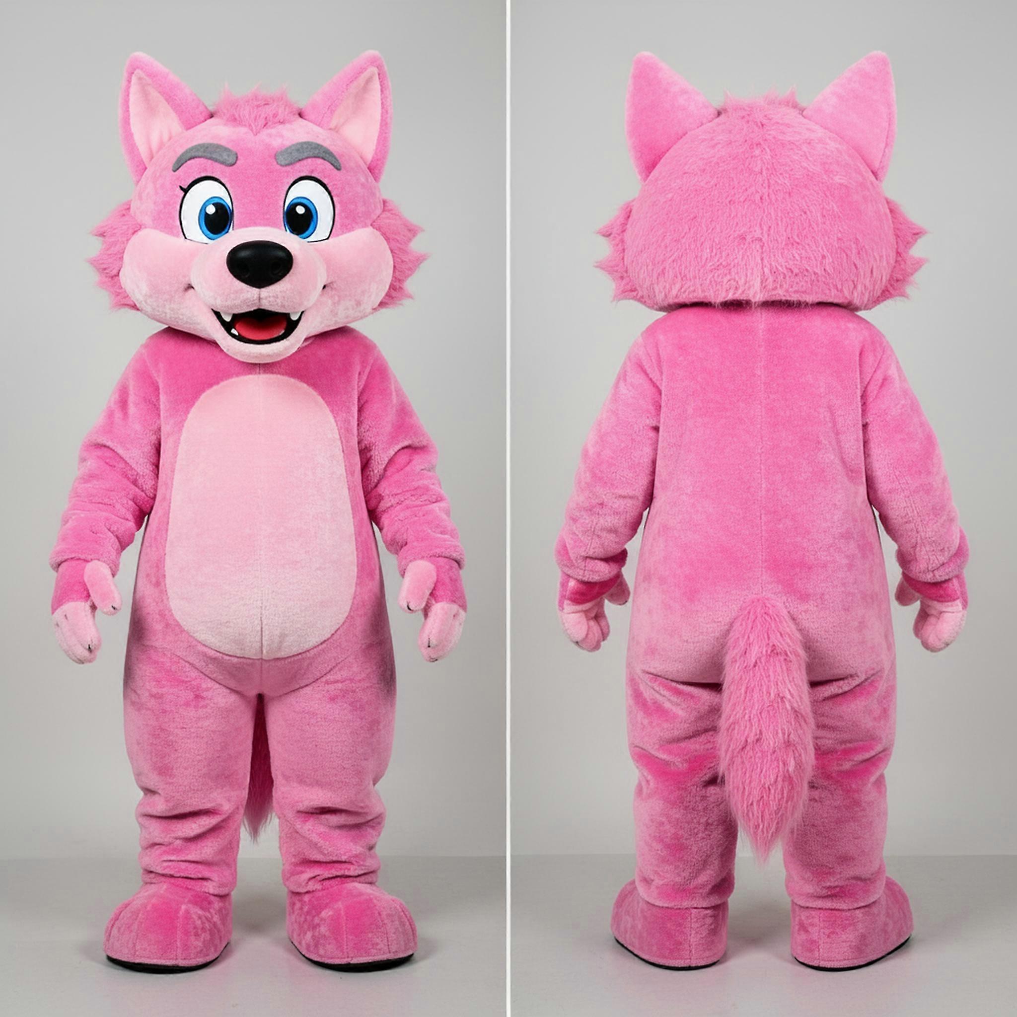 MASTICOT Pink Friendly Plush Werewolf Mascot