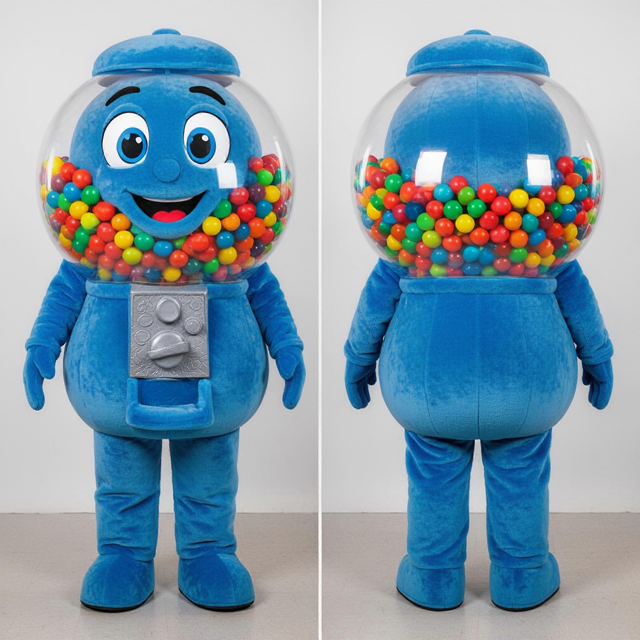MASTICOT Vibrant Blue Rounded Gumball Machine Mascot