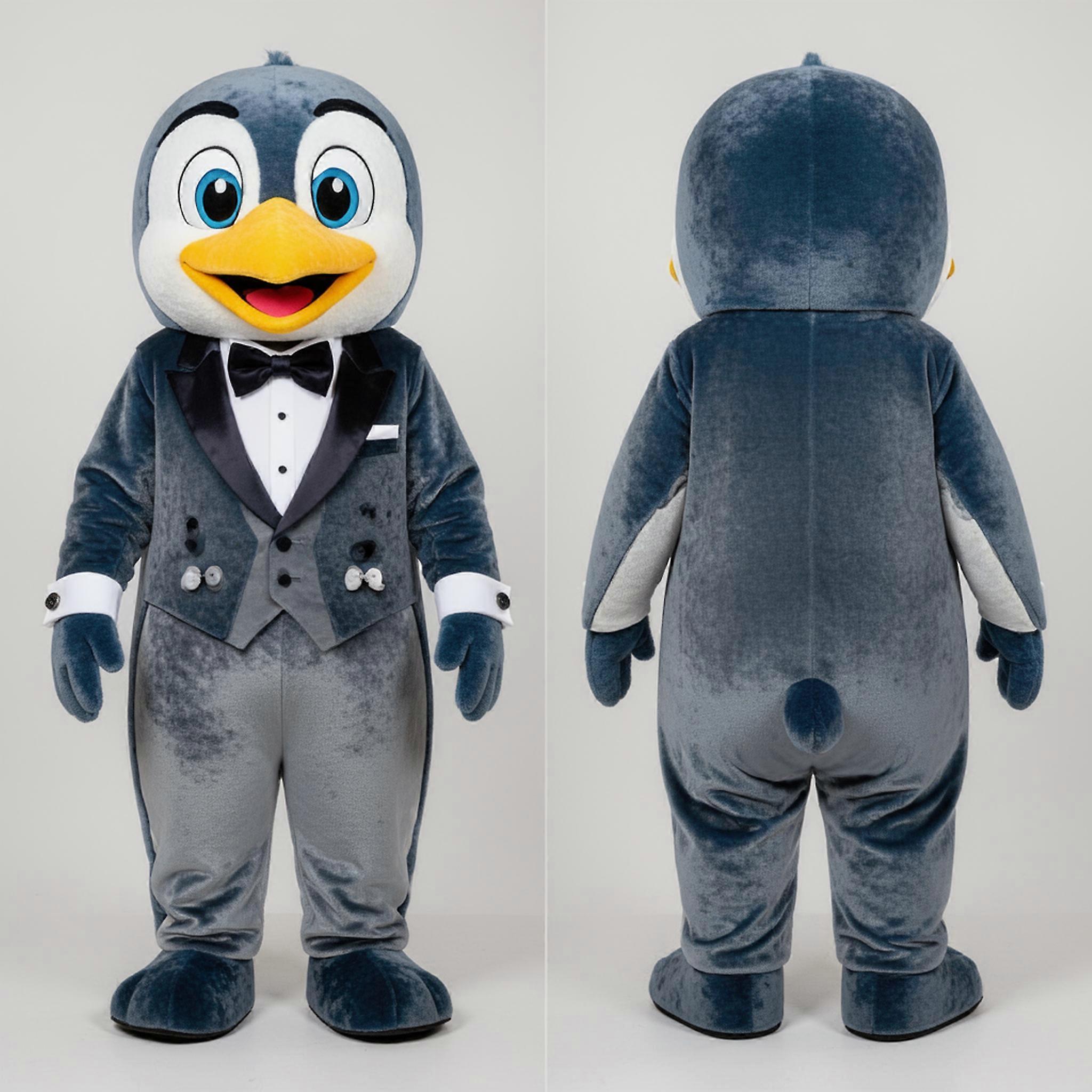 MASTICOT Blue Sleek Penguin Mascot