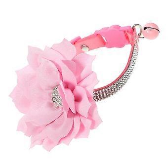 Rhinestone Cat Collar for Decor Adjustable Comfortable Pink Dog Necklace