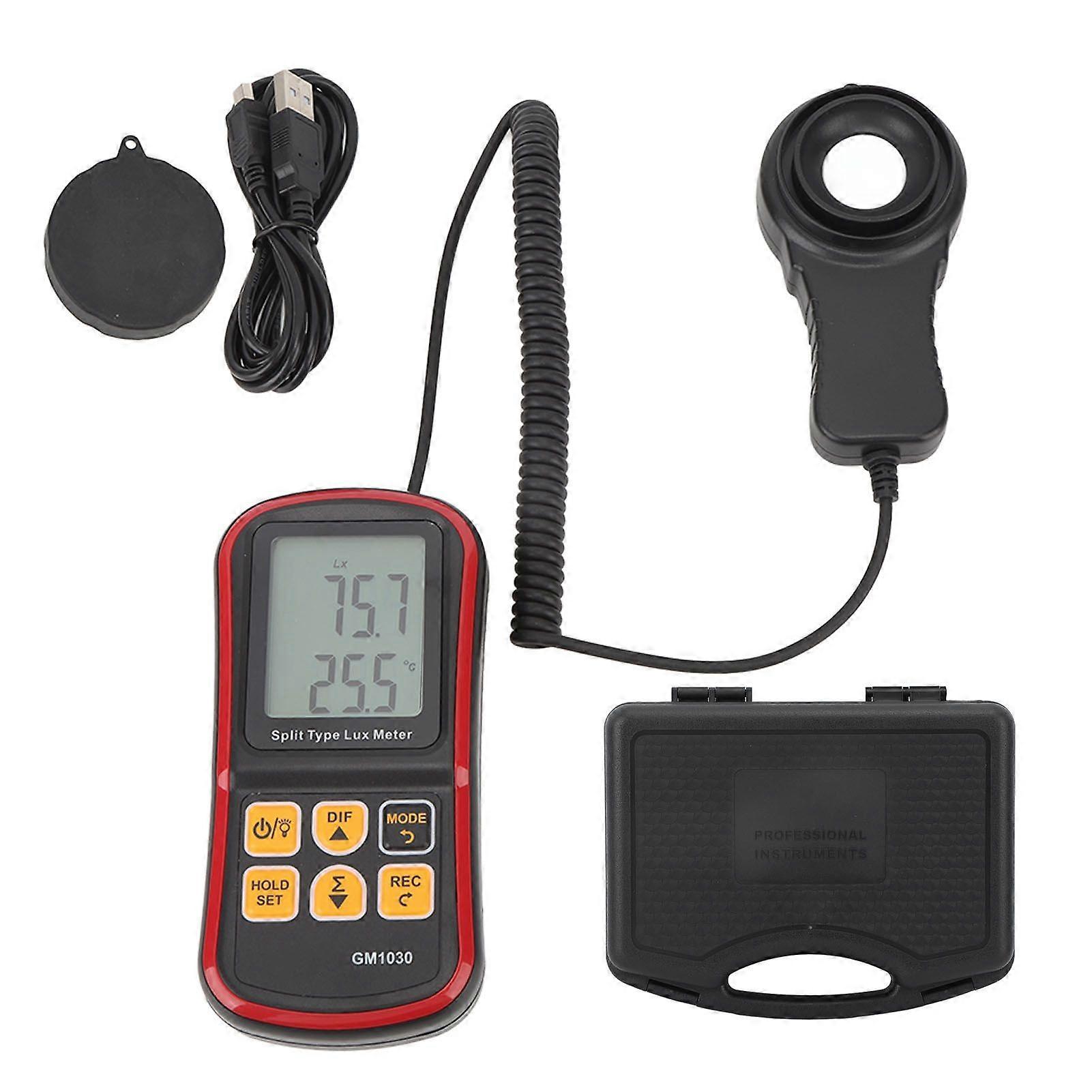 Handheld Light Meter Digital Illuminance Meter Digital Luxmeter High Accuracy Luminometer Photometer with Bluetooth APP Software Computer Software Dat