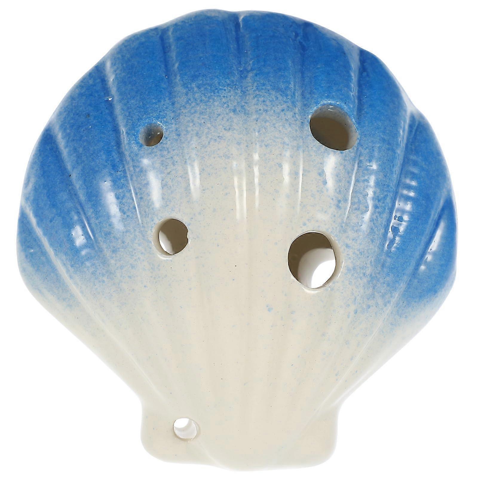 Shell Shaped Ceramic Ocarina in C Key BeginnerFriendly Smooth Grip Durable Build for Practice