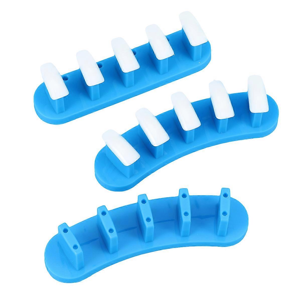 Nail Training Rack for Nail Practice 3Pcs with Tip Stand Blue Set