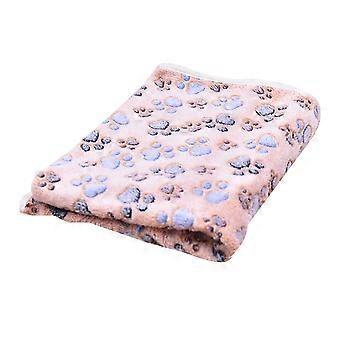 Soft Fluffy Paw Print Fleece Pet Blanket