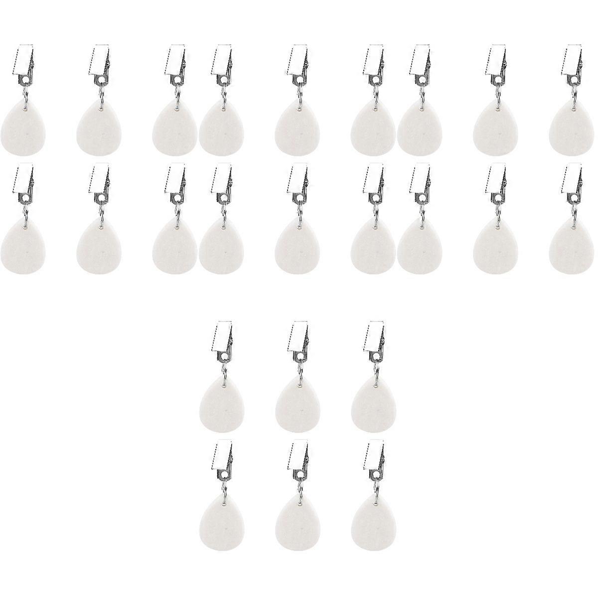 Tablecloth Weights for Holding Use 24Pcs White Marble Clips Set