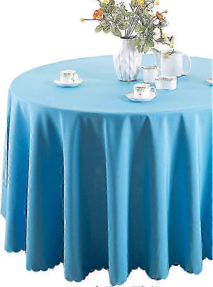 Soft Blue Round Tablecloth 160cm