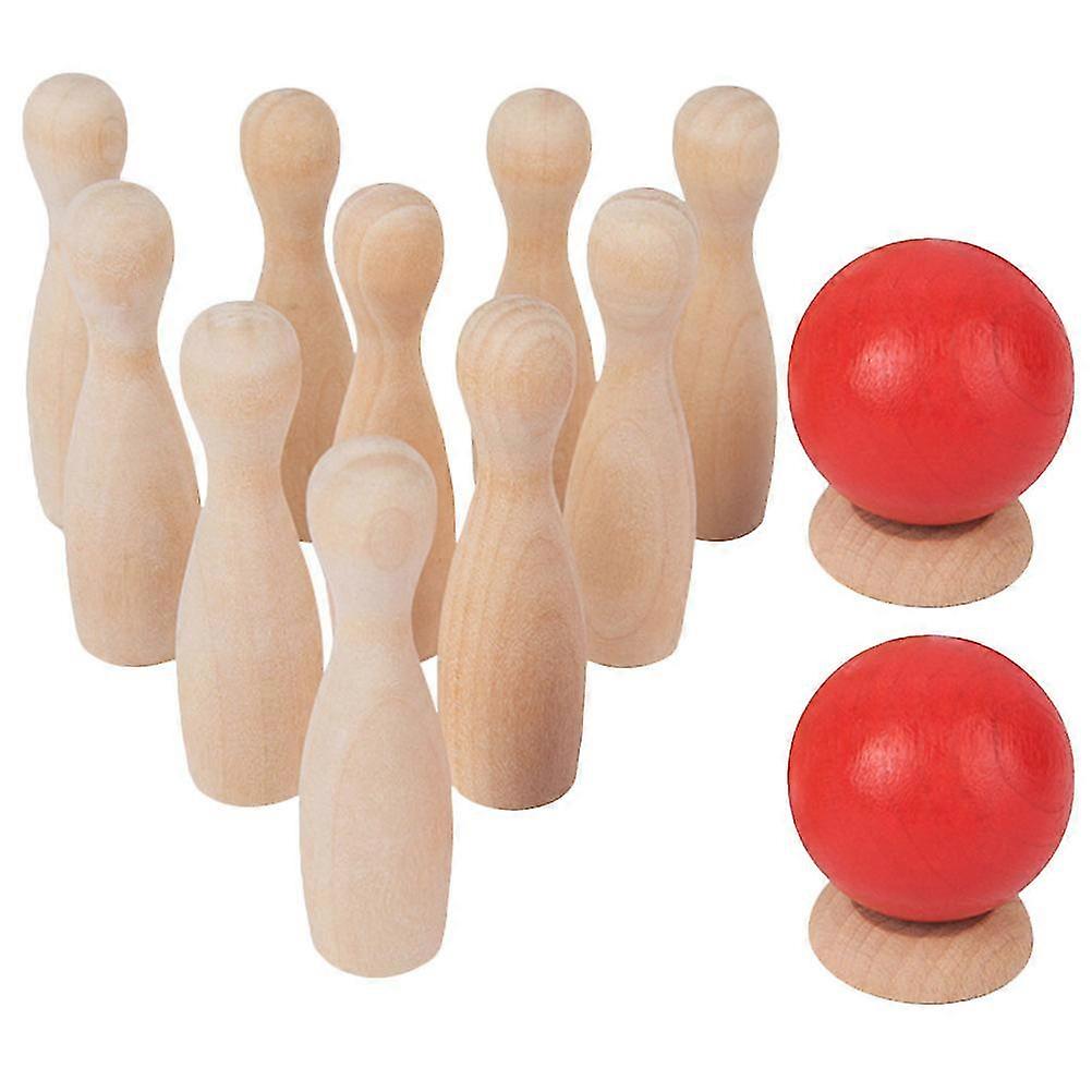 Wooden Numbered Bowling Set
