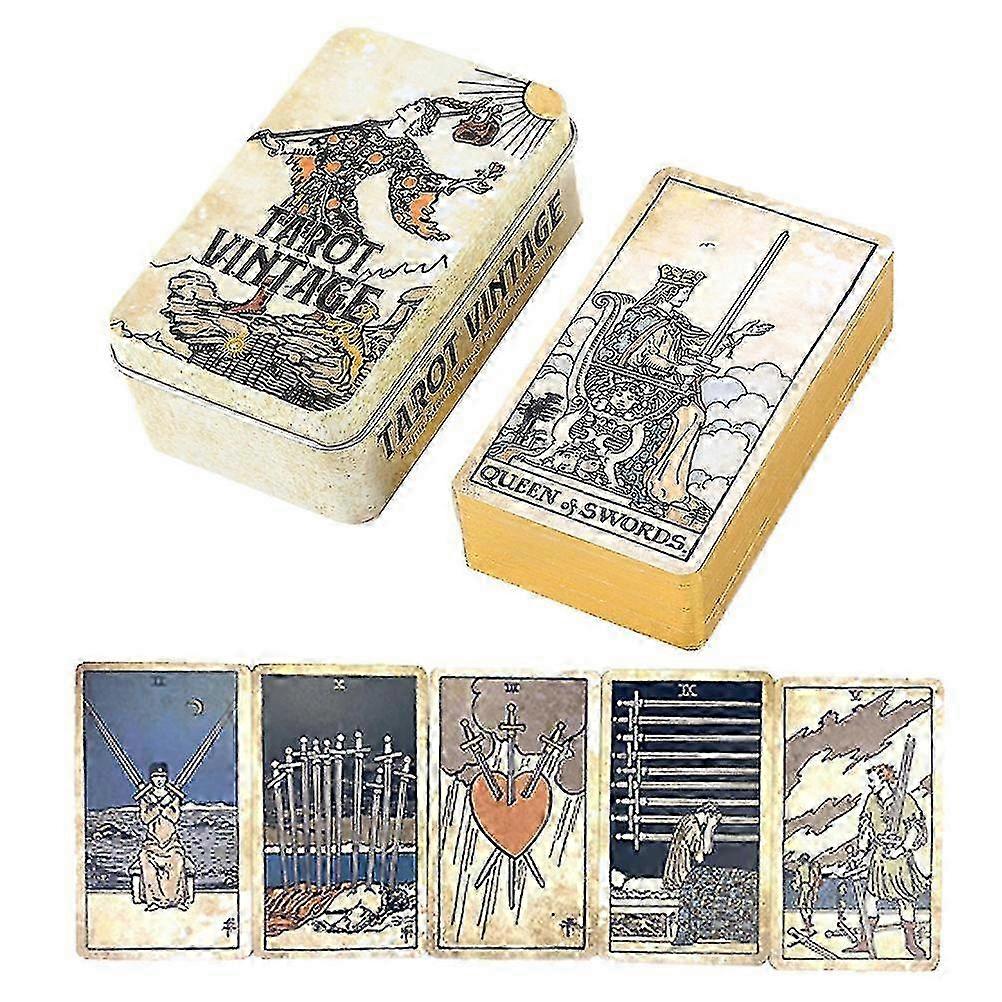 Vintage Tarot Deck In Iron Box