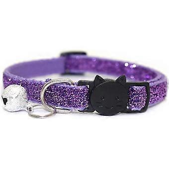 Cat Sequin Collar Comfortable Adjustable Outdoor Outdoor Purple