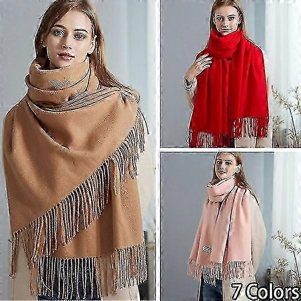 Thick Wool Scarf With Tassels