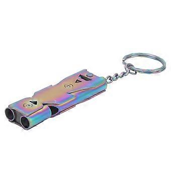 Stainless Steel Double-Tube Emergency Whistle For Outdoor Exploration