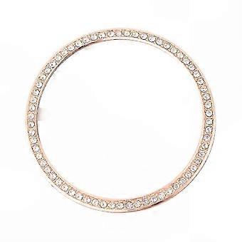 Diamond-Mounted Bezel Ring Loop Cover, Anti-Scratch Collision Protector Compatible with Galaxy Watch 46mm, Rose Gold, 4.6*4.6 cm