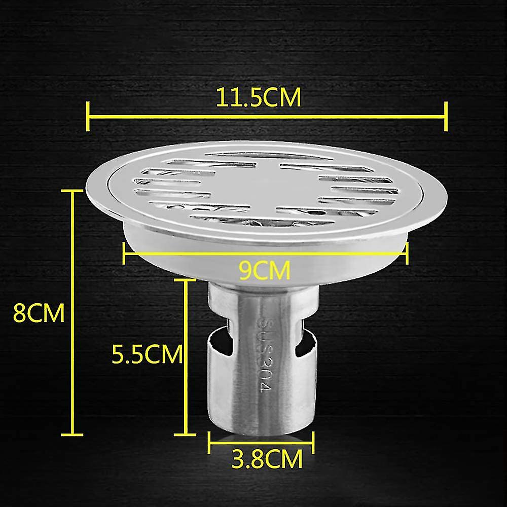Thick Stainless Steel Floor Drain Round Bathroom Smell Proof Shower ...