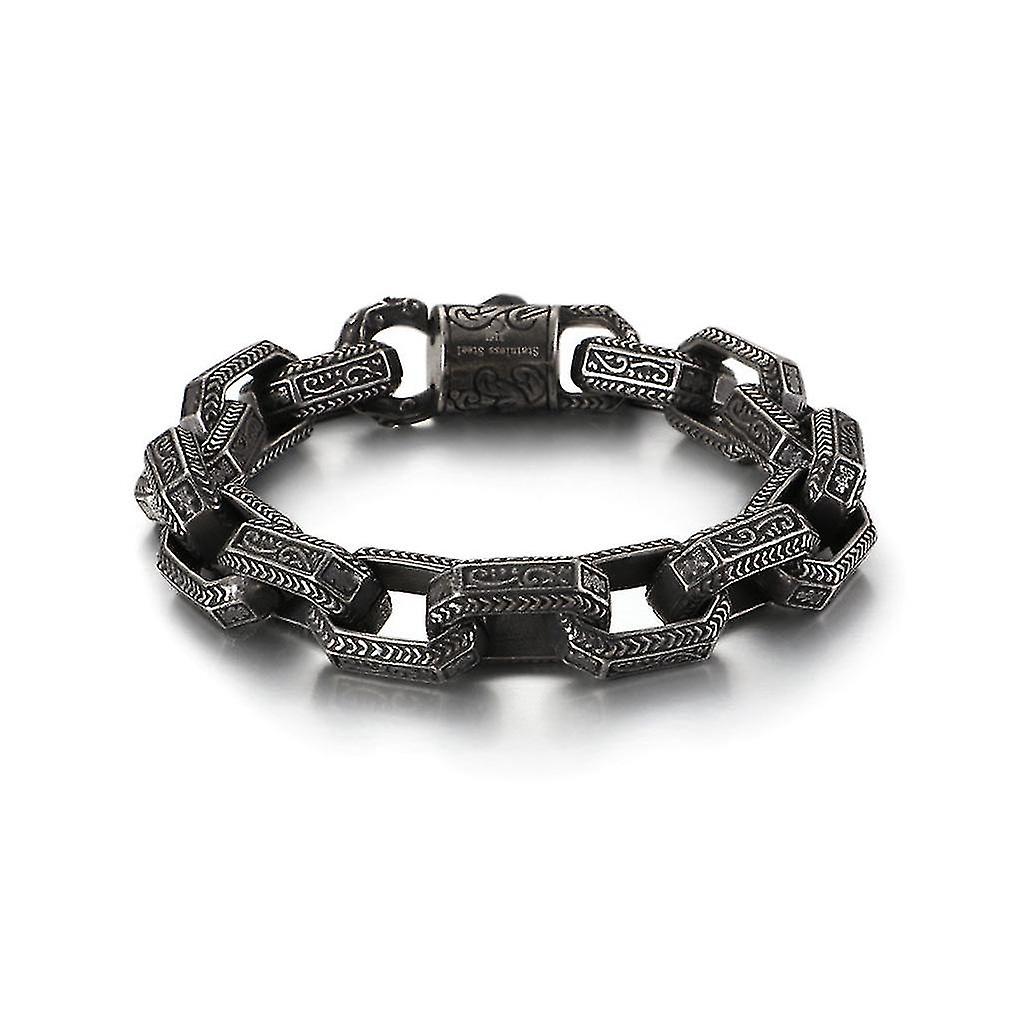 Punk Titanium Steel Bracelet With Retro Decorative Patterns