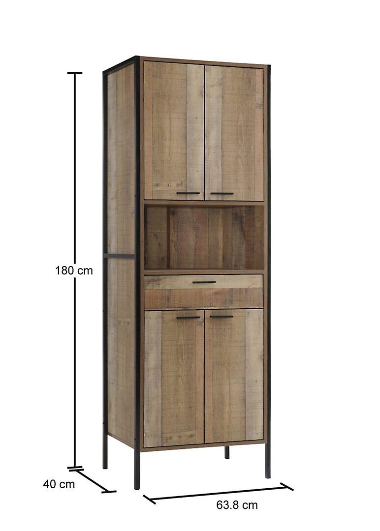 Kretin Tall Storage Cabinet Rustic Oak