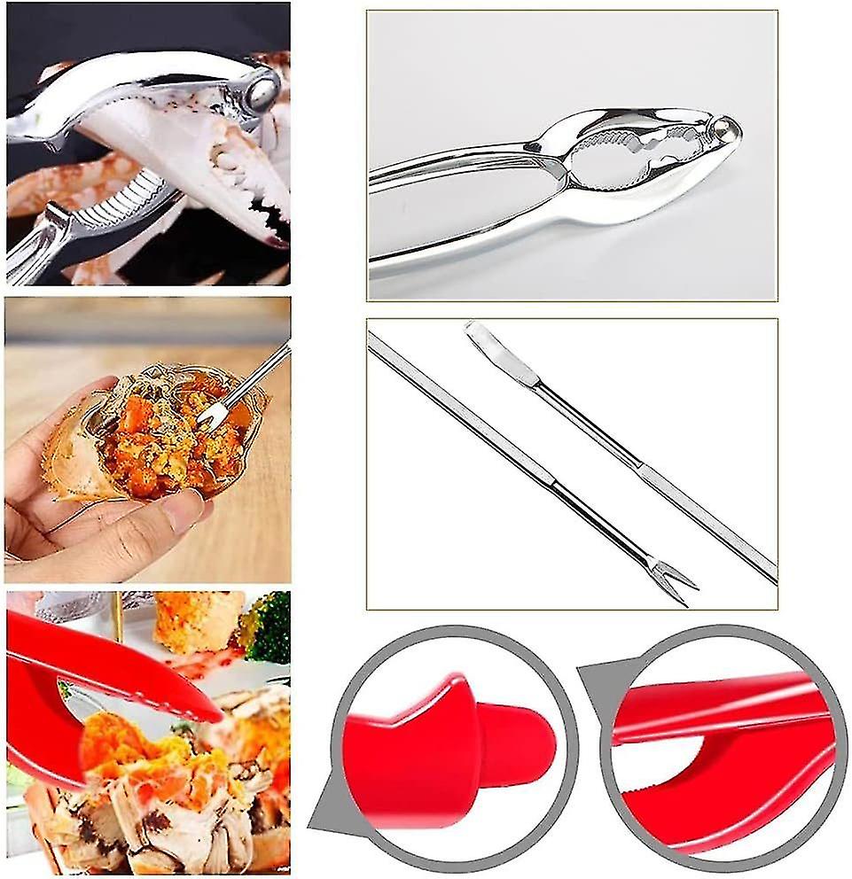 20-piece Seafood Tools Set Includes 6 Crab Crackers, 6 Lobster Shellers, 6 Crab Leg Forks/picks And 2 Seafood Scissors & Storage Bag - Nut Cracker Set