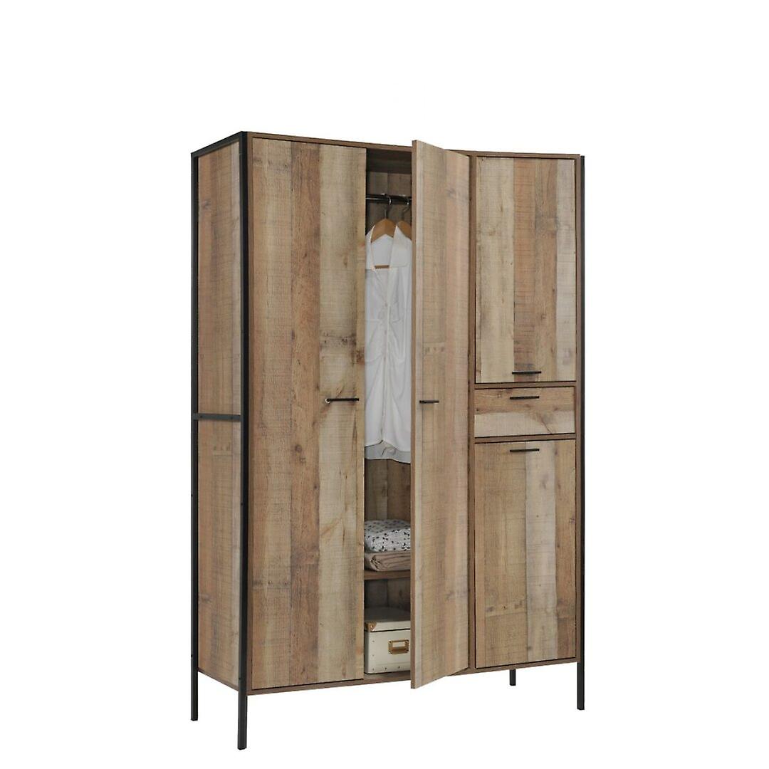 Kretin 4 Door Wardrobe Rustic Oak