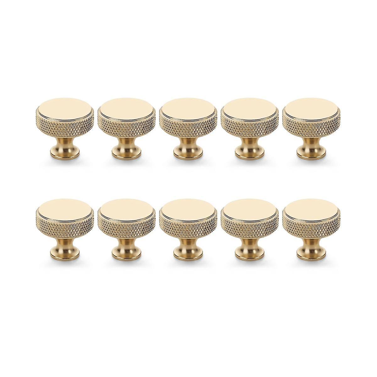 10 Pack Champagne Bronze Knurled Cabinet Knobs Round Kitchen Cabinet Pulls For Drawer Dresser, Cupb
