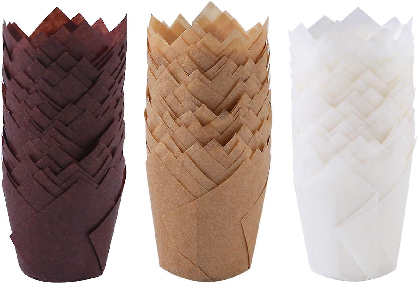 150 stuks Mini Baking Cups Tulip Baking Cups Cupcake Liners Muffin Liners voor bruiloft, verjaardag, kerstmis